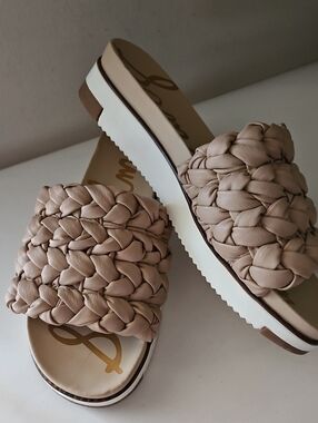 SAM EDELMAN AINSLIE BRAIDED SLIDE SANDALS SZ 8